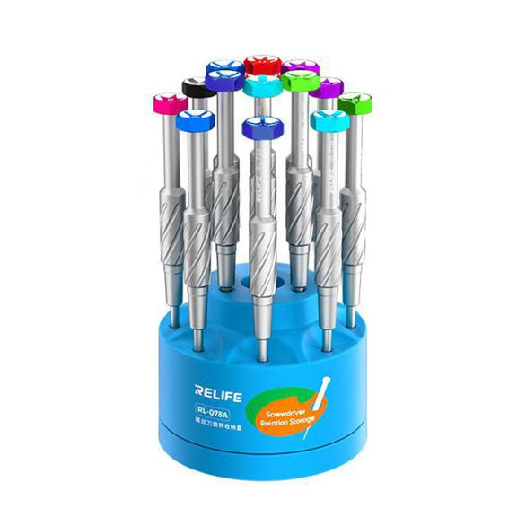 RELIFE RL-078A Screwdriver Rotating Storage Box Mobile Phone Repair Screwdriver Bit Storage Box