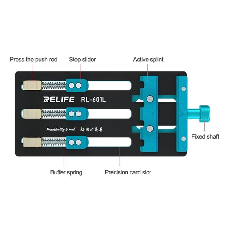 RELIFE RL-601L Mobile Phone Repair Mainboard Multi-Use Card Holder Chip Dual-Axis Fixed Card Slot