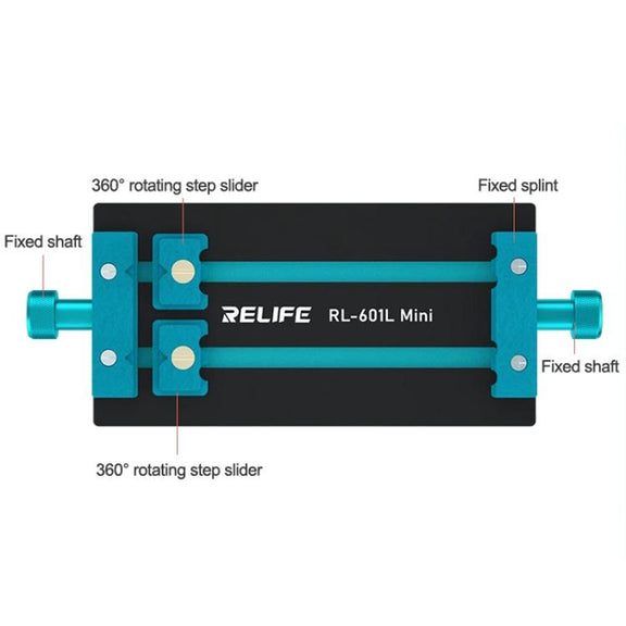 RELIFE RL-601L Mini Rotary Mobile Phone Motherboard Repair Multi-Use Card Holder High Temperature Resistant Fixed Card Slot