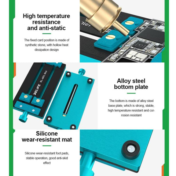 RELIFE RL-601L Mini Rotary Mobile Phone Motherboard Repair Multi-Use Card Holder High Temperature Resistant Fixed Card Slot