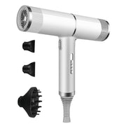 T-Shaped Hair Dryer with Smart Inverter Technology High-Power Blow Dryer for Home & Salon Use EU Plug With 3 Nozzles(White)
