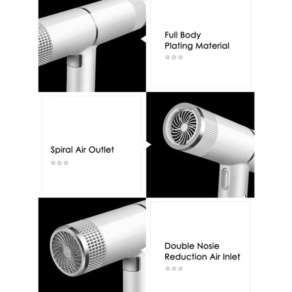 T-Shaped Hair Dryer with Smart Inverter Technology High-Power Blow Dryer for Home & Salon Use US Plug(Gray)