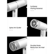 T-Shaped Hair Dryer with Smart Inverter Technology High-Power Blow Dryer for Home & Salon Use US Plug(White)