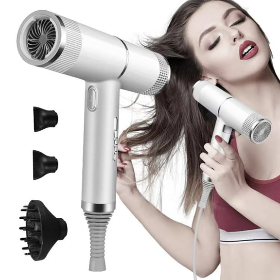T-Shaped Hair Dryer with Smart Inverter Technology High-Power Blow Dryer for Home & Salon Use EU Plug(Gray)