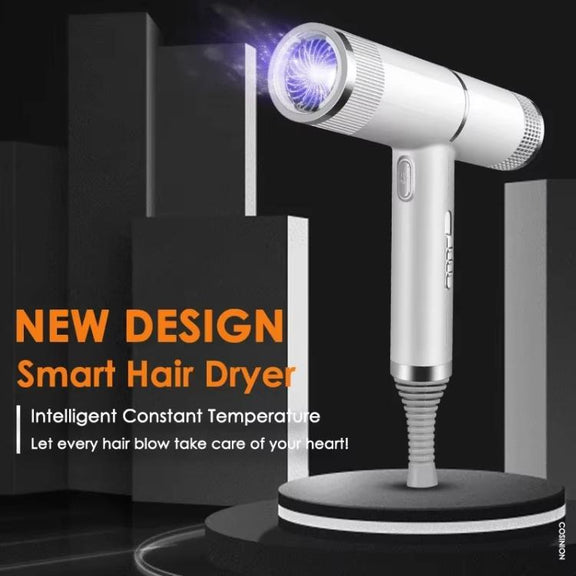 T-Shaped Hair Dryer with Smart Inverter Technology High-Power Blow Dryer for Home & Salon Use EU Plug(Gray)