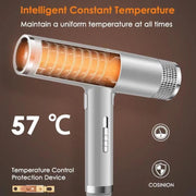 T-Shaped Hair Dryer with Smart Inverter Technology High-Power Blow Dryer for Home & Salon Use US Plug(White)