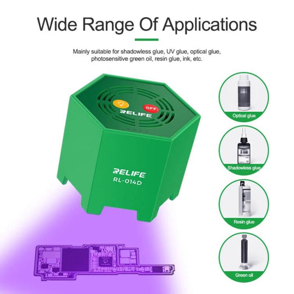 RELIFE RL014D Smart UV Curing Lamp LED Ultraviolet Mobile Phone Repair Shadowless Glue Green Oil Quick-drying Oil Curing Lamp
