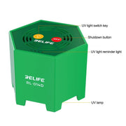 RELIFE RL014D Smart UV Curing Lamp LED Ultraviolet Mobile Phone Repair Shadowless Glue Green Oil Quick-drying Oil Curing Lamp