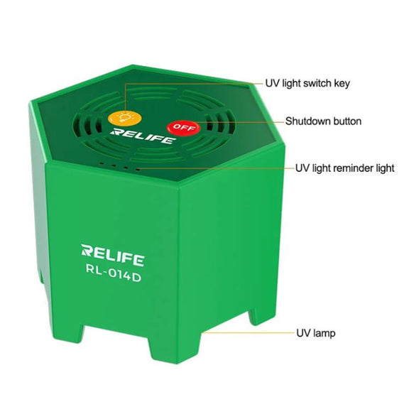 RELIFE RL014D Smart UV Curing Lamp LED Ultraviolet Mobile Phone Repair Shadowless Glue Green Oil Quick-drying Oil Curing Lamp