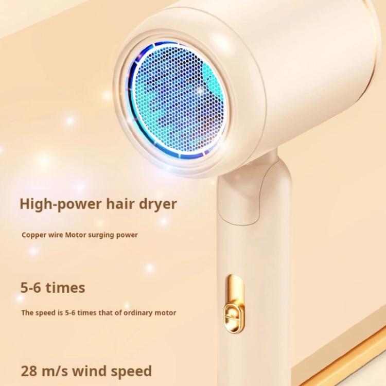 800-1200W High-Speed Hair Dryer with Blue Light Care Foldable & Portable for Travel EU Plug(Khaki)