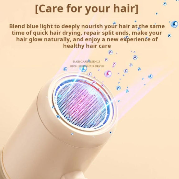 800-1200W High-Speed Hair Dryer with Blue Light Care Foldable & Portable for Travel UK Plug(Pink)