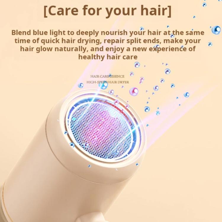 800-1200W High-Speed Hair Dryer with Blue Light Care Foldable & Portable for Travel US Plug(Khaki)
