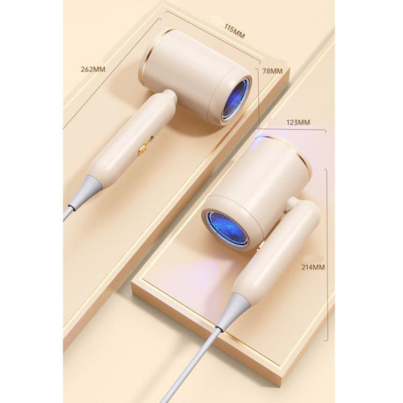 800-1200W High-Speed Hair Dryer with Blue Light Care Foldable & Portable for Travel EU Plug(Khaki)