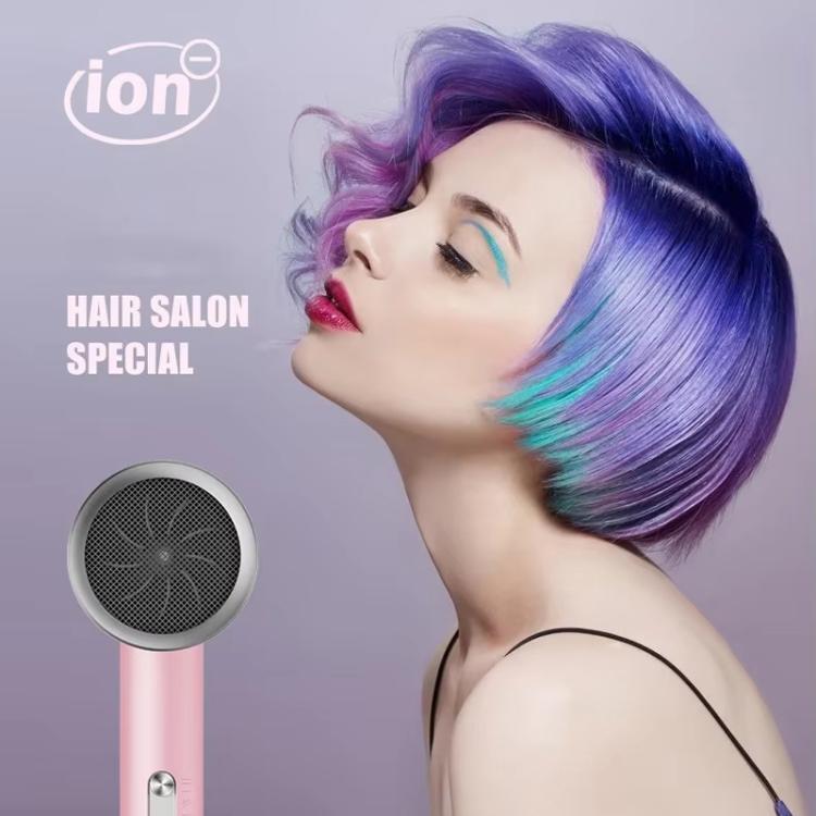 High-Speed Hair Dryer Salon & Home Blow Dryer with Blue Light Ionic Technology UK Plug(Gradient Pink)