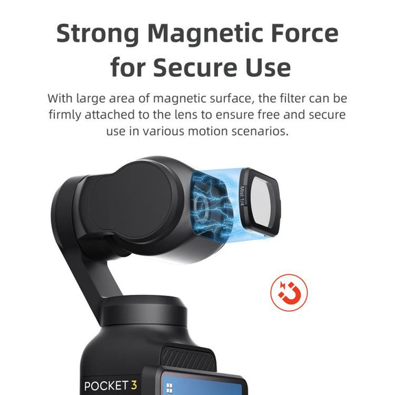 For DJI Osmo Pocket 3 aMagisn Adjustable Magnetic Filter Camera Lens Filters ND 1 To 5 Gear