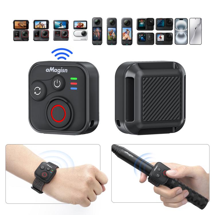 aMagisn Wireless Bluetooth Remote Control for Insta360, GoPro Hero Cameras & Smartphones - 50m Long Range - free shipping - PMC Jewellery - Order now!