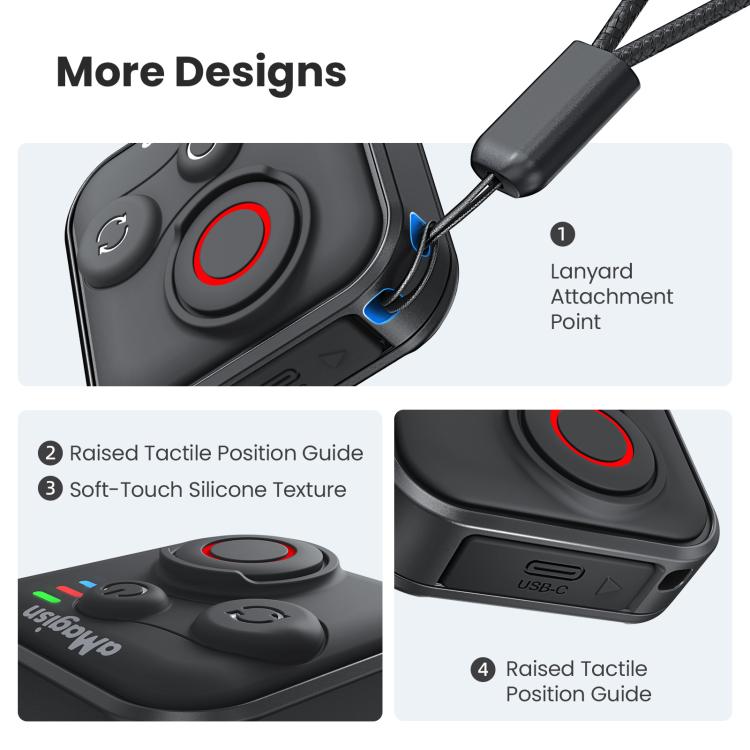 aMagisn Wireless Bluetooth Remote Control for Insta360, GoPro Hero Cameras & Smartphones - 50m Long Range - free shipping - PMC Jewellery - Order now!