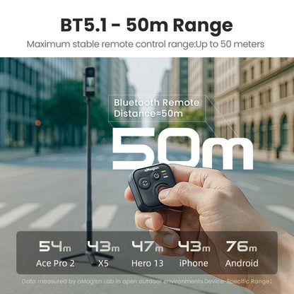 aMagisn Wireless Bluetooth Remote Control for Insta360, GoPro Hero Cameras & Smartphones - 50m Long Range - free shipping - PMC Jewellery - Order now!