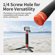 aMagisn Universal Floating Hand Grip for Action Cameras with Triple Claw & 1/4-inch Screw Mount(Black Orange)