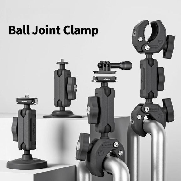 aMagisn Metal Arm Clamp Magnetic Base with 1/4-inch Ball Head For Insta360, DJI, GoPro Cameras(Black)