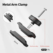 aMagisn Metal Arm Clamp Mount Adhesive Base with 1/4-inch Joint Ball For Insta360, DJI, GoPro Cameras(Black)