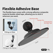 aMagisn Metal Arm Clamp Mount Adhesive Base with 1/4-inch Joint Ball For Insta360, DJI, GoPro Cameras(Black)