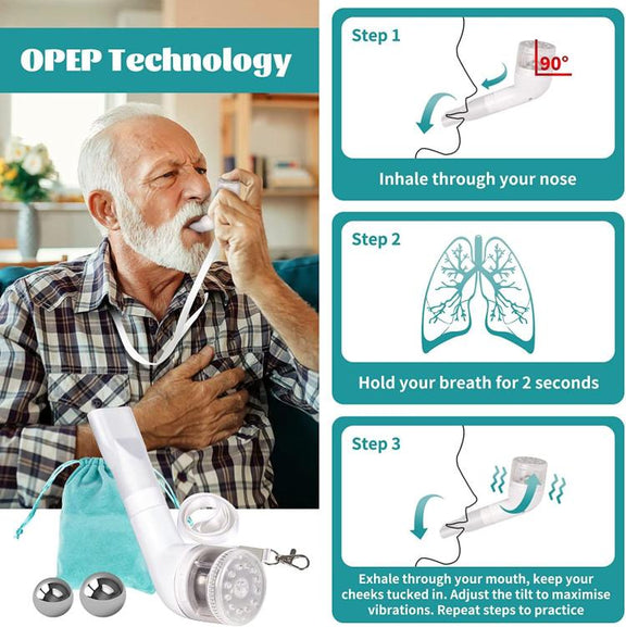 Adjustable 3-Ball Breathing Exerciser Lung Capacity Trainer For Respiratory Muscle Strengthening(White)