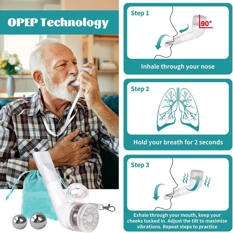 Adjustable 3-Ball Breathing Exerciser Lung Capacity Trainer For Respiratory Muscle Strengthening(White)