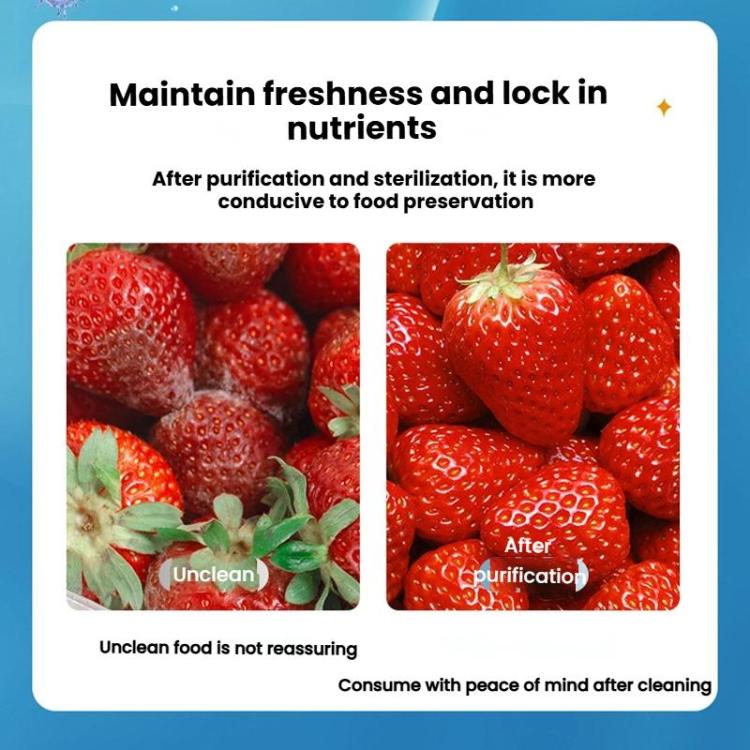 Portable Sterilization Pesticide Residue Removal Fruit Vegetable Cleaning Machine, Size: English(White)