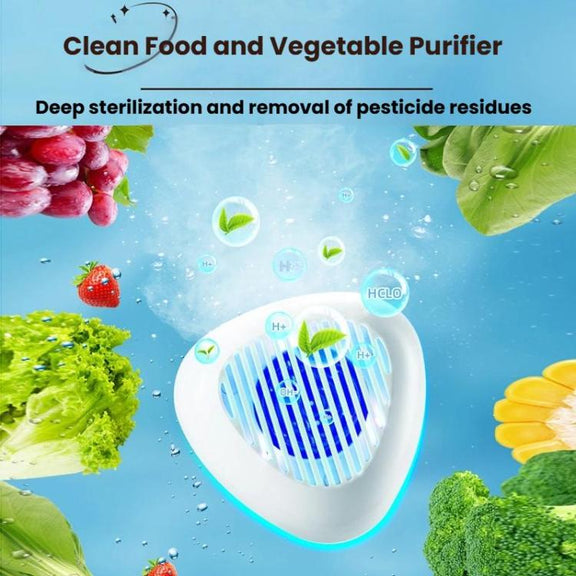 Portable Sterilization Pesticide Residue Removal Fruit Vegetable Cleaning Machine, Size: English(White)