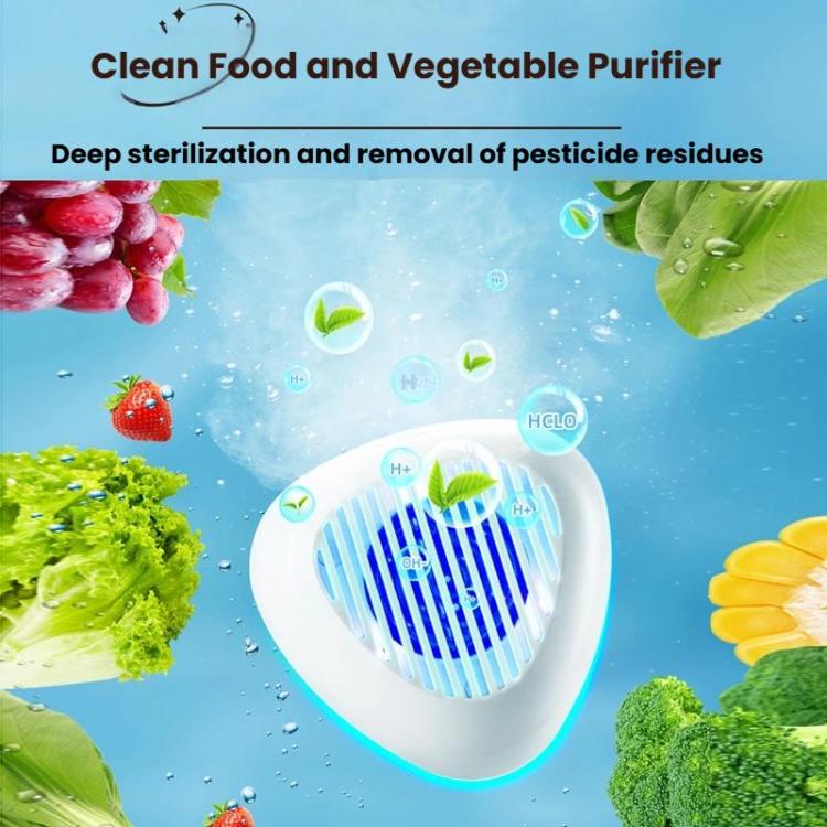 Portable Sterilization Pesticide Residue Removal Fruit Vegetable Cleaning Machine, Size: English(White)