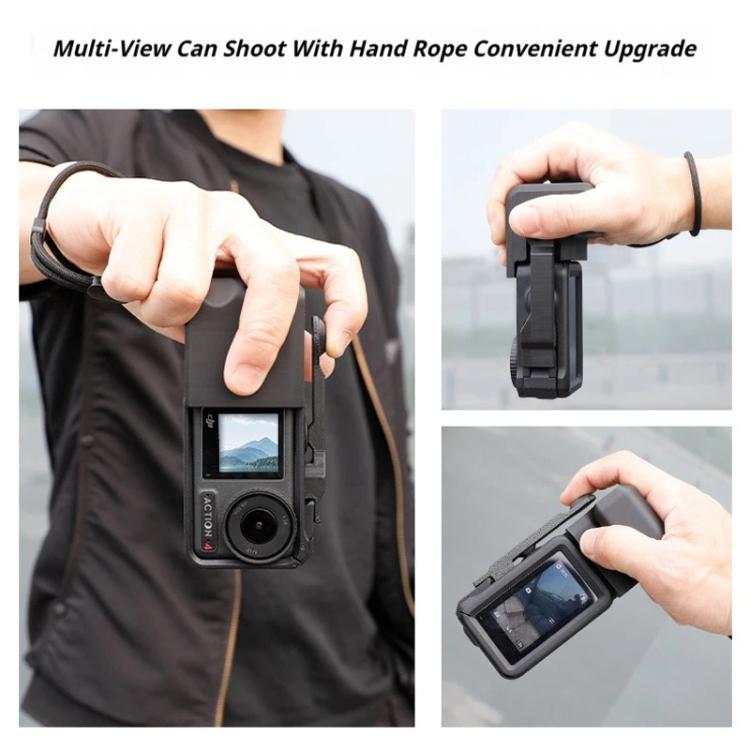 Street Vlogging Handle For DJI Osmo Action 5 Pro / Action 4 / Action 3 Magnetic Grip(Black)