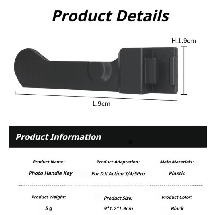 Street Vlogging Handle For DJI Osmo Action 5 Pro / Action 4 / Action 3 Magnetic Grip(Black)
