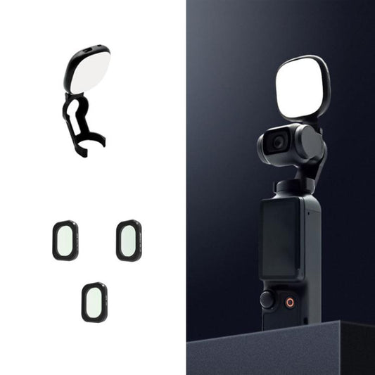 For DJI Osmo Pocket 3 JSR Fixed Frame Head Fill Light, Spec: With Black Soft 1/4+Black Soft 1/8+Soft Focus Lens - free shipping - PMC Jewellery - Order now!