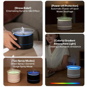 200ml Sea of Clouds Aroma Diffuser Essential Oil Humidifier with 7-Color Mood Lights USB-Powered, Color: Black
