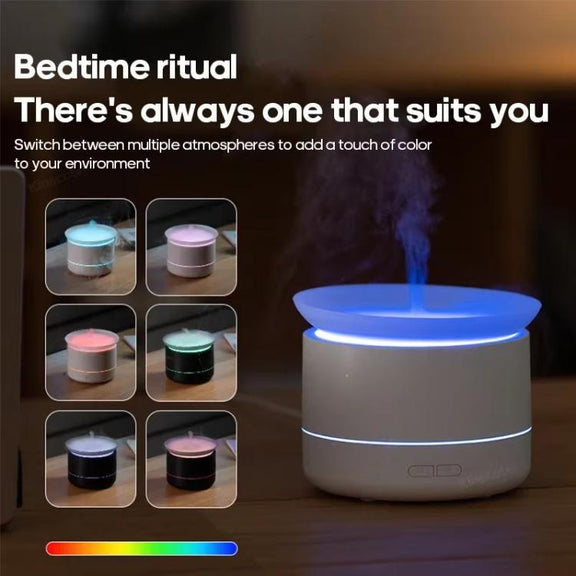 200ml Sea of Clouds Aroma Diffuser Essential Oil Humidifier with 7-Color Mood Lights USB-Powered, Color: Black