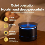 200ml Sea of Clouds Aroma Diffuser Essential Oil Humidifier with 7-Color Mood Lights USB-Powered, Color: Black