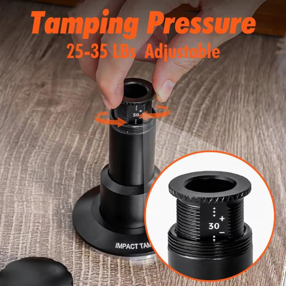 51mm Adjustable Impact Coffee Tamper with Threaded Base Spring-Loaded Espresso Tamper Tool