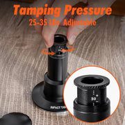 53mm Adjustable Impact Coffee Tamper with Threaded Base Spring-Loaded Espresso Tamper Tool