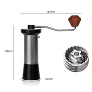 Manual Coffee Grinder with 5-Claw 420 Stainless Steel Burr External Click Adjustable Grind Settings(Silver Black)