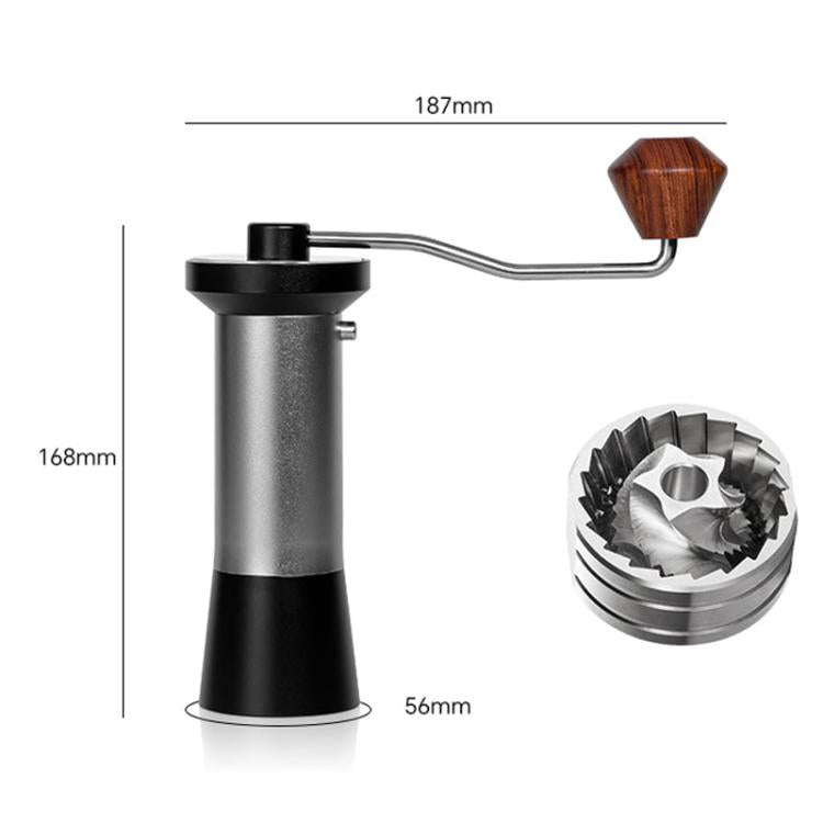 Manual Coffee Grinder with 5-Claw 420 Stainless Steel Burr External Click Adjustable Grind Settings(Silver Black)