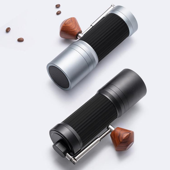 Seven Stars Manual Coffee Grinder CNC Stainless Steel Burr Foldable Hand Crank Mill for Coffee Beans(Silver)