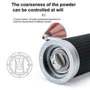 Seven Stars Manual Coffee Grinder CNC Stainless Steel Burr Foldable Hand Crank Mill for Coffee Beans(Silver)