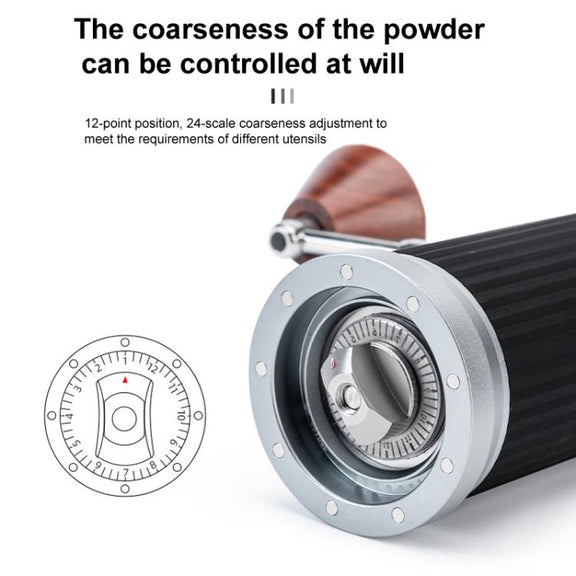 Seven Stars Manual Coffee Grinder CNC Stainless Steel Burr Foldable Hand Crank Mill for Coffee Beans(Silver)