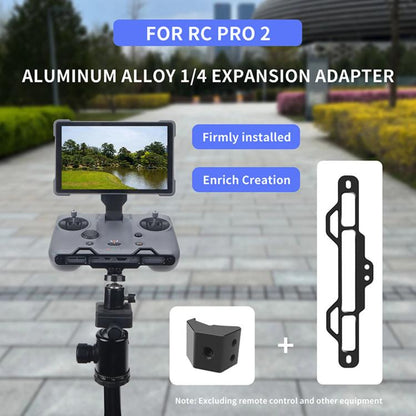 For DJI RC Pro 2 Aluminum Alloy 1/4-inch Tripod Adapter Mounting Bracket(Black) - free shipping - PMC Jewellery - Order now!