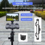 For DJI RC Pro 2 Aluminum Alloy 1/4-inch Tripod Adapter Mounting Bracket(Black)