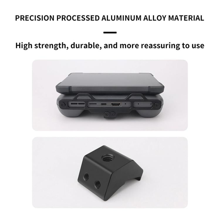 For DJI RC Pro 2 Aluminum Alloy 1/4-inch Tripod Adapter Mounting Bracket(Black)