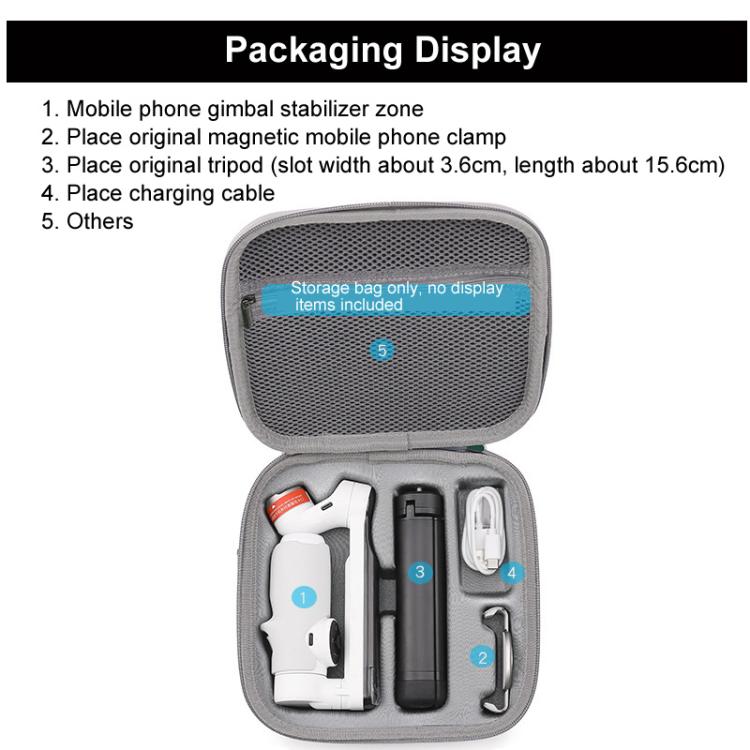 For Insta360 Flow Smartphone Gimbal Stabilizer BKANO Shoulder Bag Waterproof Portable Storage Case(Gray) - free shipping - PMC TechLife - Order now!