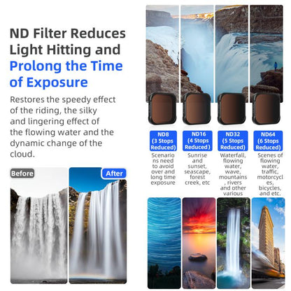 aMagisn AP26 Filter For GoPro HERO13 Black / 12 Black / 11 Black / 10 Black / 9 Black / 11Mini Black, Spec: ND8/ND16/ND32/ND64 - free shipping - PMC Jewellery - Order now!