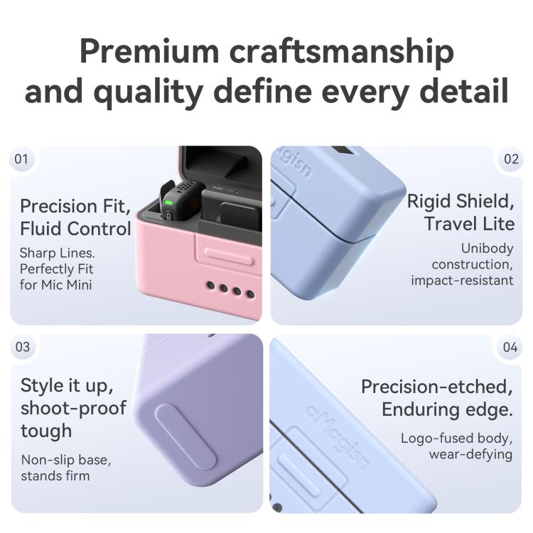 For DJI Mic Mini aMagisn MP01 Silicone Protective Case, Color: 4 In 1 Purple - free shipping - PMC TechLife - Order now!